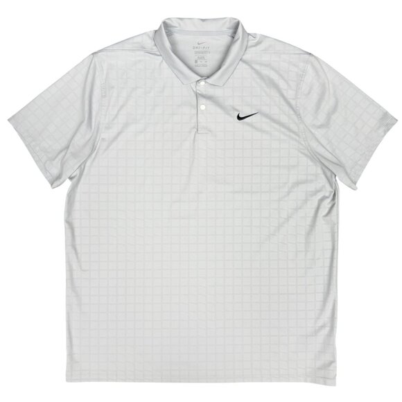 EUC Men's NIKE Dri-Fit Essential Polo Golf Checkered Gray CU9788 | Size 2XL-T - Picture 1 of 8